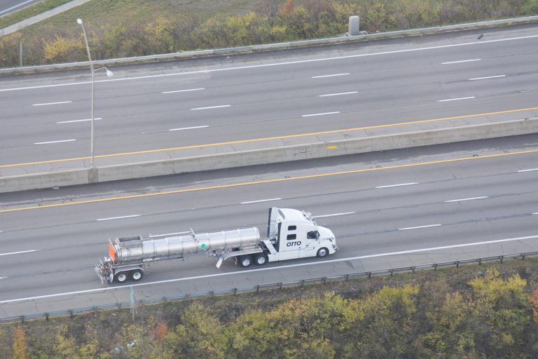 OTTO self-driving truck on the highway